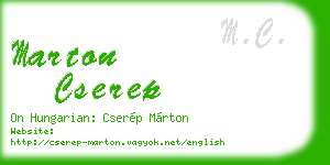 marton cserep business card